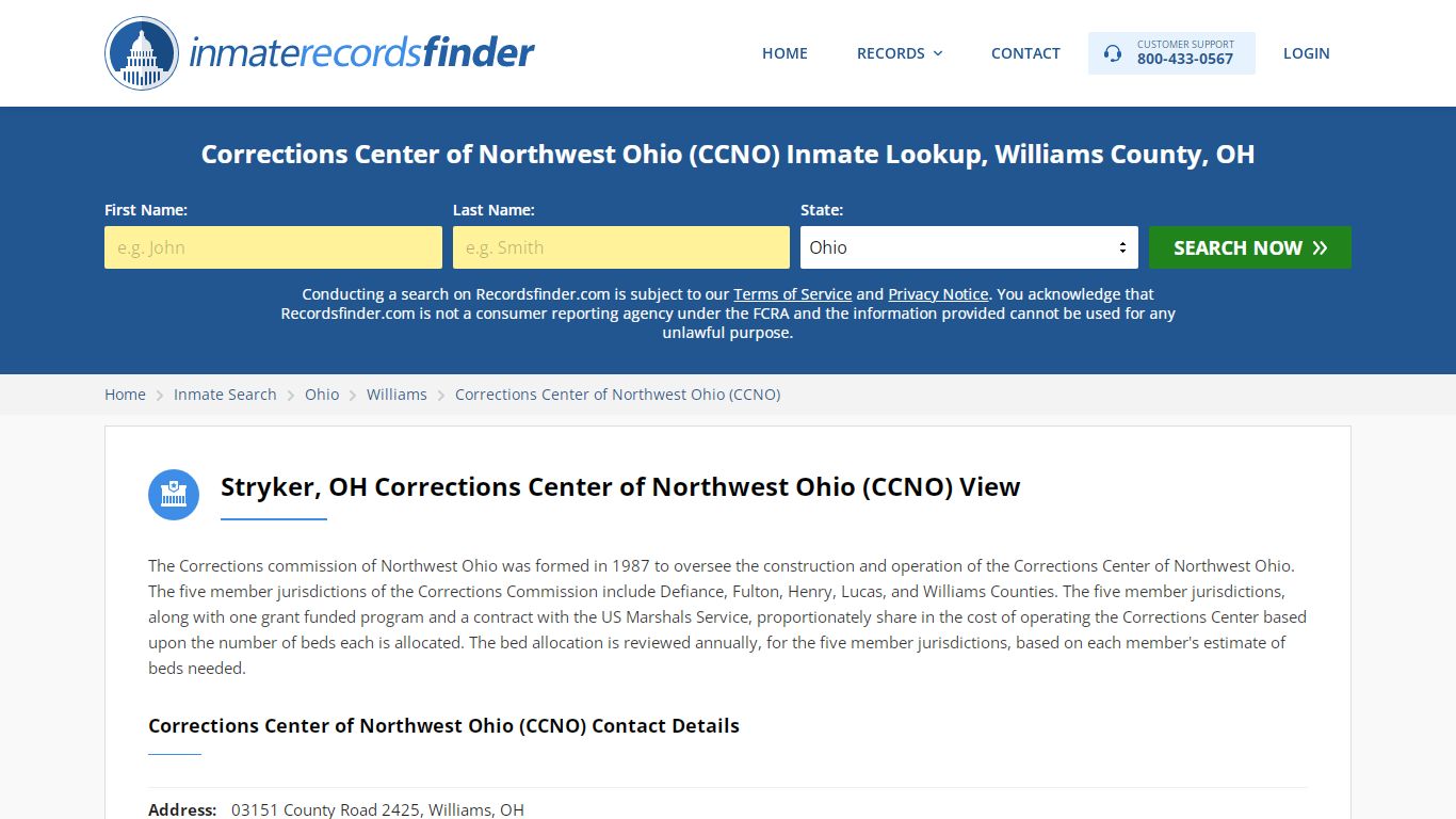 Corrections Center of Northwest Ohio (CCNO) Inmate Lookup ...