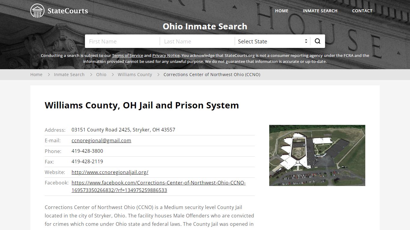 Corrections Center of Northwest Ohio (CCNO) Inmate Records ...